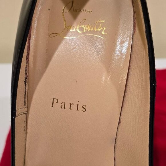 Christian Louboutin Iriza Half d'Orsay Pointed Toe Heels Iconic Red Sole - Picture 2 of 6